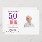 Elegant 50 & Fabulous Birthday Einladung (Vorne/Hinten)