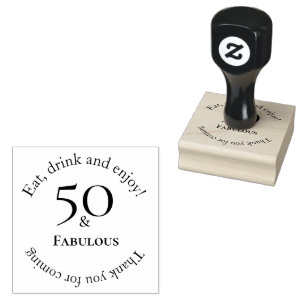 Elegant 50 & Fabulous Black 50. Geburtstag Gummistempel