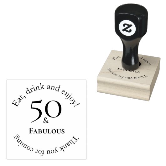 Elegant 50 & Fabulous Black 50. Geburtstag Gummistempel (Stempel)
