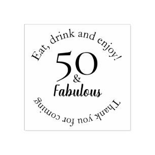Elegant 50 & Fabulous Black 50. Geburtstag Gummistempel