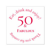 Elegant 50 & Fabulous Circular Celebration Design Permastempel (Design)