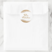 Elegant 50 & Fabulous Gold Birthday Runder Aufkleber (Tasche)