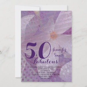 Elegant 50 & Fabulous Lavender Birthday Einladung