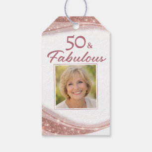Elegant 50 & Fabulous Roségold-Foto-Geburtstag Geschenkanhänger