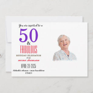 Elegant 50 & Fantastischer Geburtstag Einladung
