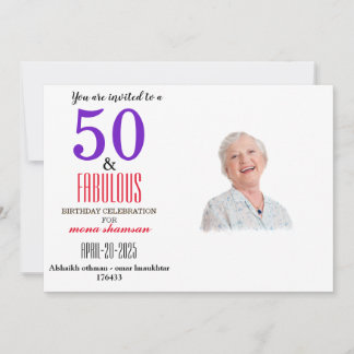 Elegant 50 & Fantastischer Geburtstag Einladung