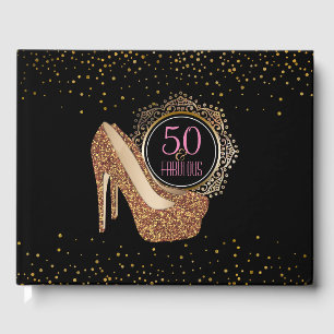 Elegant 50. Geburtstag   50 & Fabulous Black Gold Gästebuch