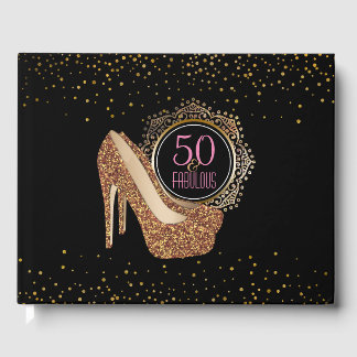 Elegant 50. Geburtstag | 50 & Fabulous Black Gold Gästebuch
