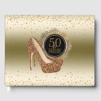 Elegant 50. Geburtstag | 50 & Fabulous Black Gold Gästebuch