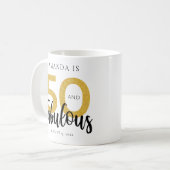Elegant 50. Geburtstag 50 und Fab Personalisiert Kaffeetasse (Vorderseite Links)