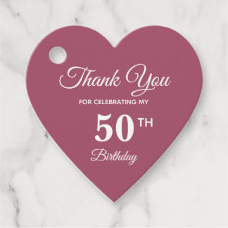 Elegant 50. Geburtstag Danke Rose Gold Geschenkanhänger