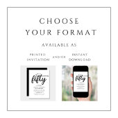 Elegant 50. Geburtstag Einladung