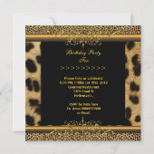Elegant 50. Geburtstag Gold Black Leopard Einladung (Rückseite)