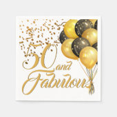 Elegant 50. Geburtstag Gold Confetti Balloons Serviette (Vorderseite)