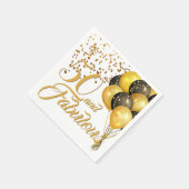 Elegant 50. Geburtstag Gold Confetti Balloons Serviette (Ecke)