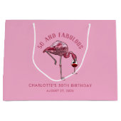 Elegant 50. Geburtstag Pink Flamingo Novelty Große Geschenktüte (Vorderseite)