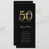 Elegant 50. Geburtstag Programm Gold Black Vielen (Vorne/Hinten)