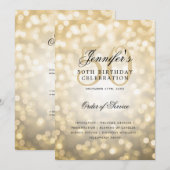 Elegant 50. Geburtstag Programm Gold Bokeh mit Men (Vorne/Hinten)