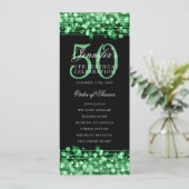 Elegant 50. Geburtstag Programm Grüne Lichter (Stehend Vorderseite)