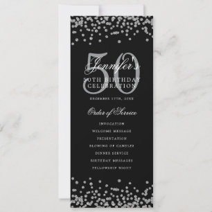 Elegant 50. Geburtstag Programm Silver Confetti Me