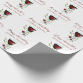 Elegant 50. Geburtstag Roter Wein Geschenkpapier (Ecke)