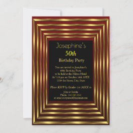 Elegant 50. Geburtstagsparty Burgundy Gold Black Einladung