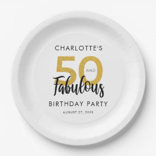 Elegant 50. Geburtstagsparty Custom Pappteller