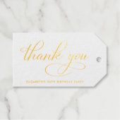 Elegant 50. Geburtstagsparty Danke Geschenkanhänger (Vorderseite (Horizontal))