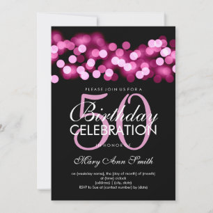Elegant 50. Geburtstagsparty Pink Hollywood Glam Einladung