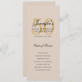 Elegant 50. Geburtstagsparty Programm Gold Champag (Vorne/Hinten)