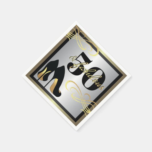 Elegant 50. Geburtstagsparty Serviette (Ecke)