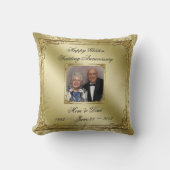 Elegant 50 Hochzeitstag Foto Kissen (Vorderseite)