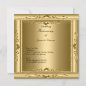 Elegant 50. Hochzeitstag Gold White Einladung (Rückseite)