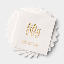 Elegant 50. Hochzeitstag Goldmedaille Napkins Servietten Mit Folie
