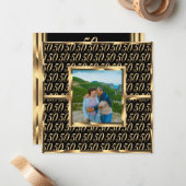 Elegant 50 Jahre Einladung Black and Gold (Vorderseite/Rückseite Beispiel)