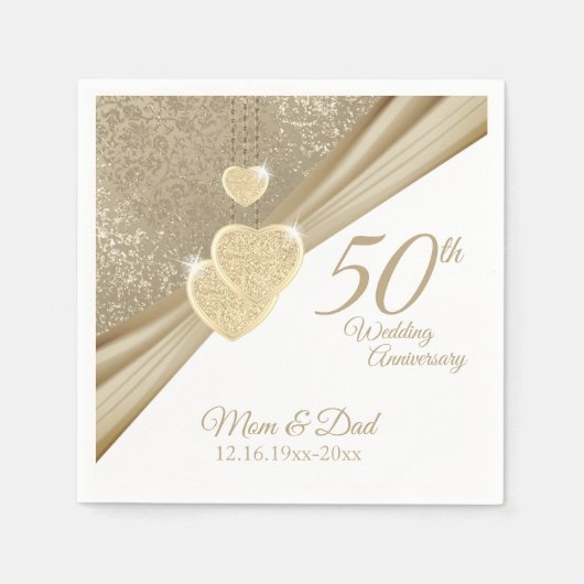 Elegant 50 Jahre Serviette (Vorderseite)