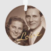 Elegant 50 Jubiläum 2 Foto Gold Bokeh Ornament (Rückseite)