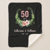 Elegant 50. Jubiläum schwarze Blüte Sherpadecke (Vorderseite)