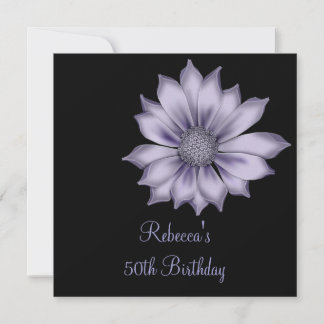 Elegant 50. Lilac Blume Geburtstagsparty Einladung