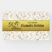 Elegant 50 und fabelhaft Gold Foil Confetti Banner (Horizontal)
