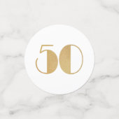 Elegant 50 und fabelhaft Gold Glitzer Black Stripe Konfetti (Klein Vorderseite)