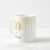 Elegant 50 und fabelhaft in Gold und Schwarz Kaffeetasse (Vorderseite Links)