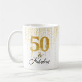 Elegant 50 und fabelhaft in Gold und Schwarz Kaffeetasse (Links)