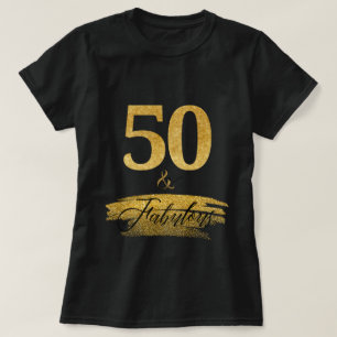 Elegant 50 und fabelhaft in Gold und Schwarz T-Shirt