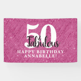 Elegant 50 und fabelhaft Pink Sparkle 50. Geburtst Banner
