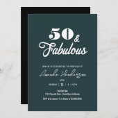 Elegant 50 und fabelhafte Frauen zum Geburtstag Einladung (Vorne/Hinten)