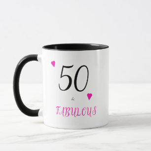 Elegant 50 und fabelhafte rosa Herzen 50. Geburtst Tasse