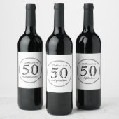 Elegant 50 und fabelhafter Name Geburtstagsparty Weinetikett (Flaschen)