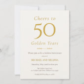 Elegant 50th Anniversary Gold Minimal Classic Einladung (Vorderseite)
