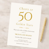 Elegant 50th Anniversary Gold Minimal Classic Einladung